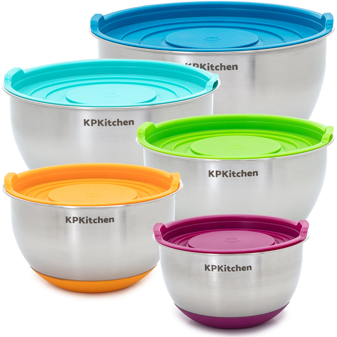 KPKitchen Stainless Steel Mixing Bowls with Lids Set of 5 - KPKitchen