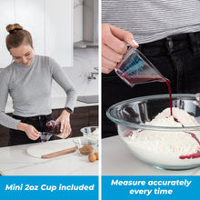 Load image into Gallery viewer, 4-Piece Angled Liquid Measuring Cups Set - Mini Oz, 1, 2 and 4 Plastic Measuring Cup Sizes - KPKitchen