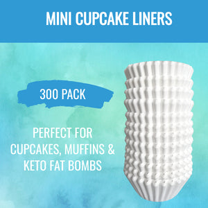 White Mini Cupcake Liners - 300-Pack - KPKitchen