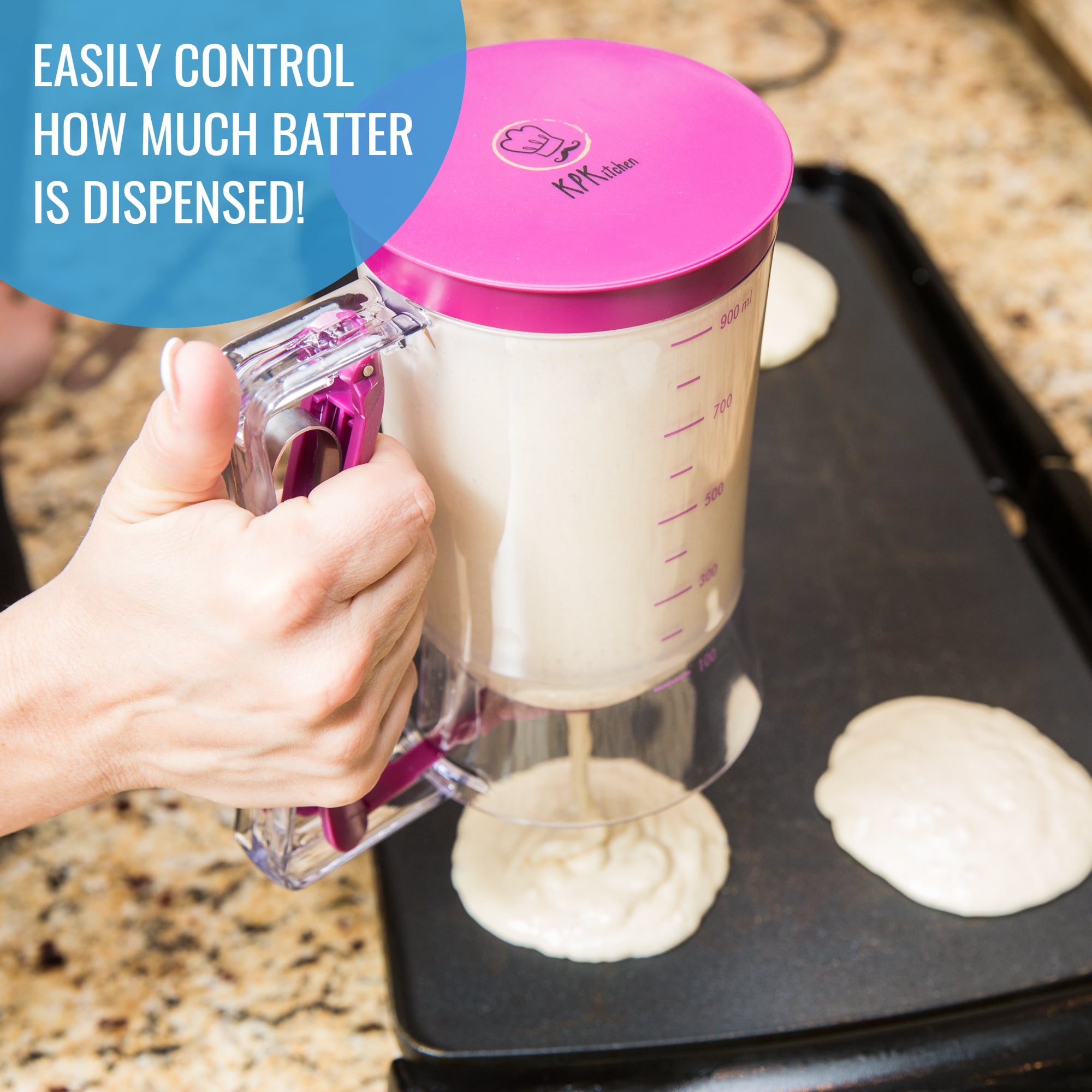 Pancake Batter Dispenser. Perfect for Cupcakes & Waffles | KPKitchen