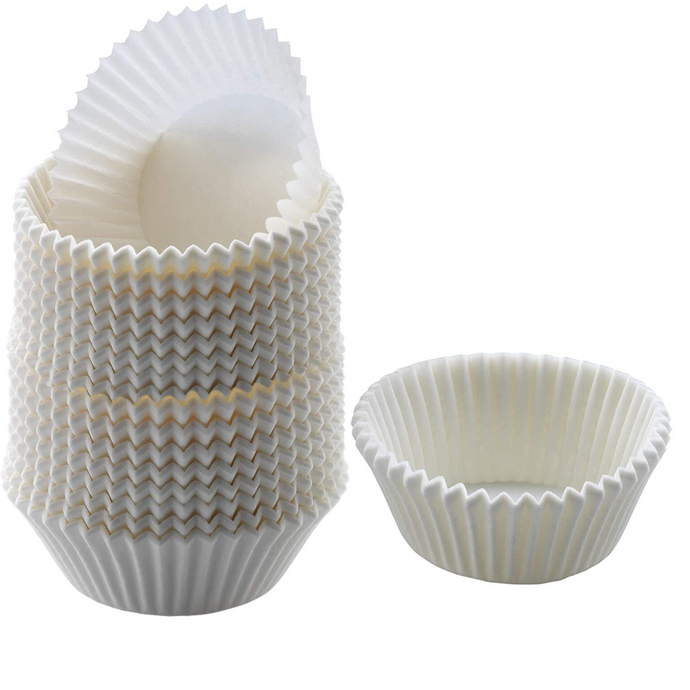 White Cupcake Liners Standard Size - 300-Pack Paper Baking Cups - KPKitchen