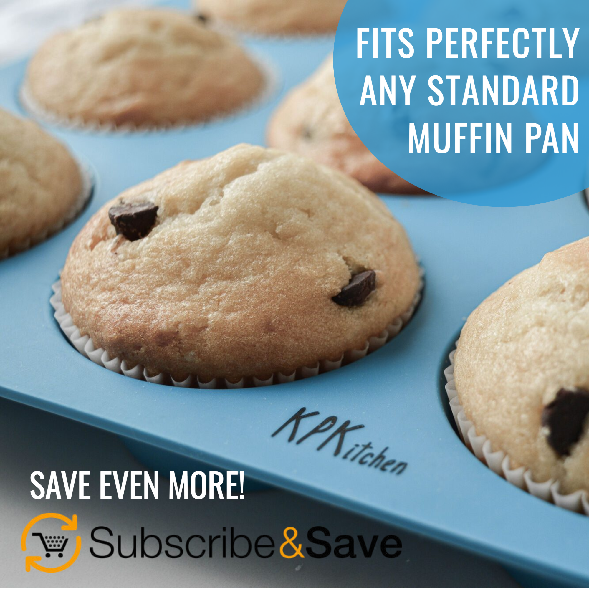 KPKitchen Silicone Cupcake Pan & Silicone Mini Muffin Pan Set