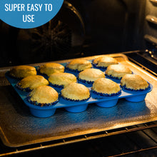 Load image into Gallery viewer, Silicone Muffin Pans Set - 12 Cup &amp; 24 Mini Cup Sizes - KPKitchen