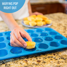 Load image into Gallery viewer, Silicone Mini Muffin Pan - 24 Cup Mini Size - KPKitchen